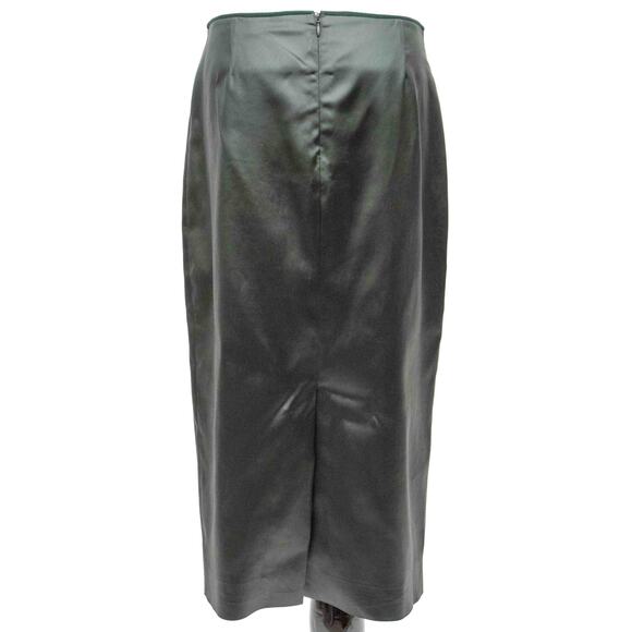Nicole Farhi Dark Green Satin Pencil Skirt Size 12 - Picture 3 of 11
